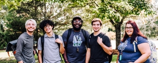 Group of students smiling at camera